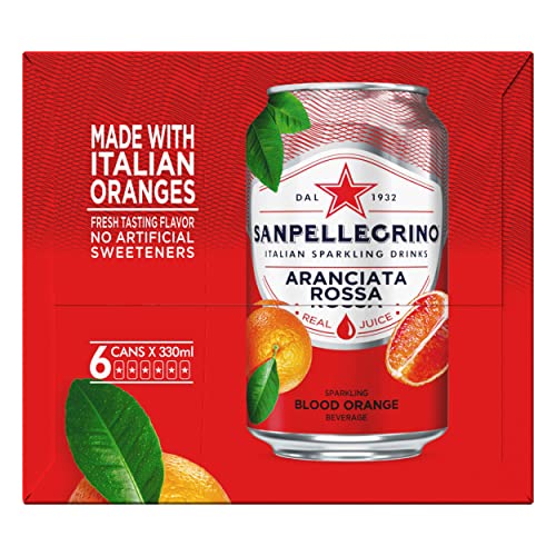 SANPELLEGRINO ITALIAN SPARKLING DRINK ARANCIATA ROSSA, SPARKLING ORANGE AND BLOOD ORANGE BEVERAGE, 11.15 FL OZ (PACK OF 24)