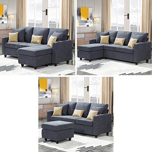 HONBAY Convertible Sectional Sofa Couch L Shaped Sofa Couch with