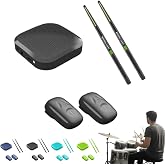 Virtual Electronic Drum Set, Air Drum Sticks Set, Electric Drumsticks, Air Drum with Drumsticks, Pedals, Bluetooth and 8 Sounds, Electric Tabletop Drum Set Machine for Beginners Adults