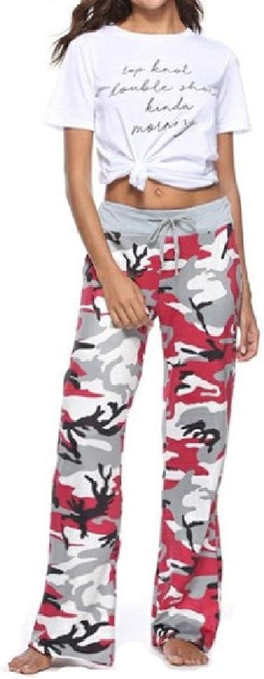 Winwinus Women's Pajama Pants Homewear Camo Casual Palazzo Beach Pants