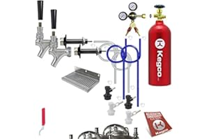 Kegco EBDHCK2-5T Deluxe Homebrew Two Tap Door Mount Kegerator Conversion Kit with 5 lb. Aluminum CO2 Tank