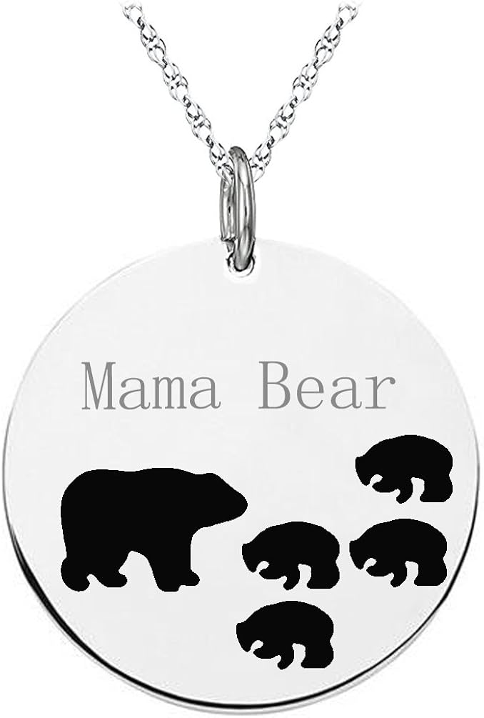 mama bear necklace with cubs