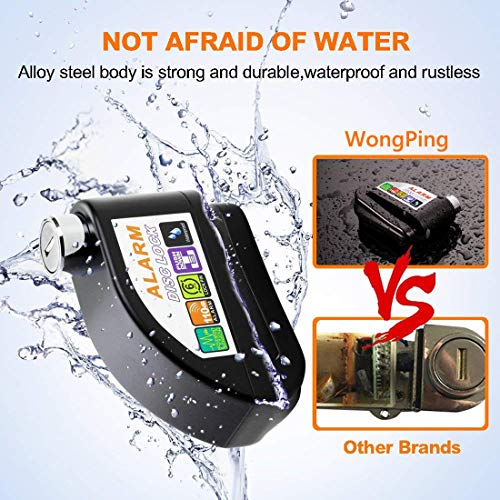 image for WongPing Alarm Disc Lock Anti-Theft Motorcycle Disc Brake Lock Waterpr