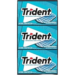 Trident Wintergreen Sugar Free Gum, 12 Packs of 14