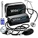 White Coat Deluxe Aneroid Sphygmomanometer Professional Manual Blood Pressure Cuff Monitor with Adult Sized Black Cuff Plus White Coat Stethoscope and LED Penlight with Pupil Gauge