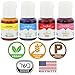 U.S. Cake Supply 4 Color Liqua-Gel All Natural Plant Based Food Coloring Kit in Tin Gift Box - Chefmaster Red, Yellow, Blue, Pink Bottles - Cakes, Baking, Icings, Cookies, Frosting, Fondant, Bath Bomb