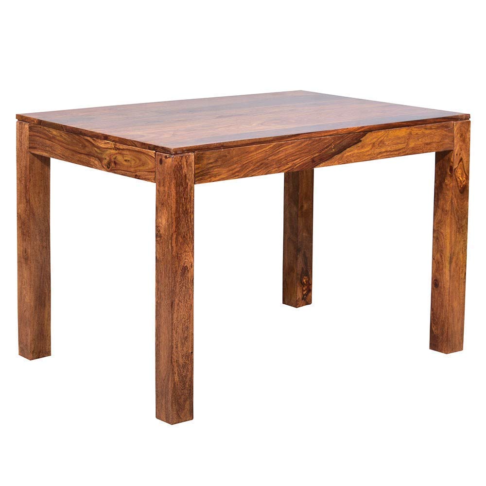 Honey Finish Solid Sheesham Wood Dining Table 4 Seater 1 Table, 3 Chairs, 1 Bench