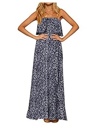 Style Dome - Vestido largo de verano para mujer, diseño floral