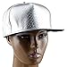 Samtree Unisex Snapback Hats,Adjustable Hip Hop Flat Brim Baseball Cap (01-Silver)