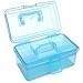 Clear Blue Multipurpose First Aid, Arts & Craft Supply Case/Storage Container Box w/Removable Tray