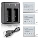 VVHOOY 3 x 1350mAh Rechargeable Action Camera Battery and Charger with USB Compatible with AKASO EK7000/Brave 4/Dragon Touch 4K/Campark/APEMAN/Victure/Crosstour/COOAU/SOOCOO Action Camera primary