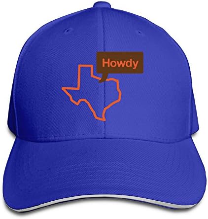 Hi Texas State Map Snapback Sandwich Baseball Unisex Cap RoyalBlue
