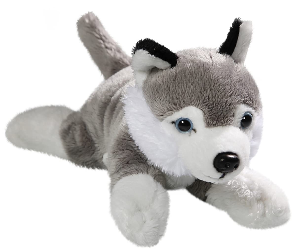 Carl Dick Husky lying 8 inches, 22cm, full length, Plush Toy, Soft Toy 3414002