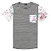 Uideazone Women Black and White Striped Tee Shirt Cute Top With porket