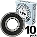 PGN (10 Pack) 6202-2RS Bearing - Lubricated Chrome Steel Sealed Ball Bearing - 15x35x11mm Bearings with Rubber Seal & High RPM Support