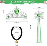 Vicloon Elsa Princess Tiara and Fairy Wand Set - PVC Pink Crown Dimension view 2