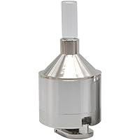 BESTOMZ Metal Powder Grinder Hand Mill Funnel with Snuff Glass Bottle 5.6x11.5CM