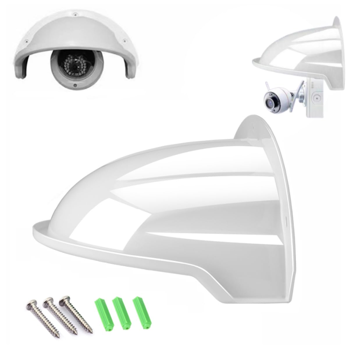 CTXSumTec Universal Sun Rain Shade Camera Cover Shield Wall Mount Bracket Case for Nest/Ring/Arlo/Dome/Bullet Outdoor Security Camera Protection Case (White)