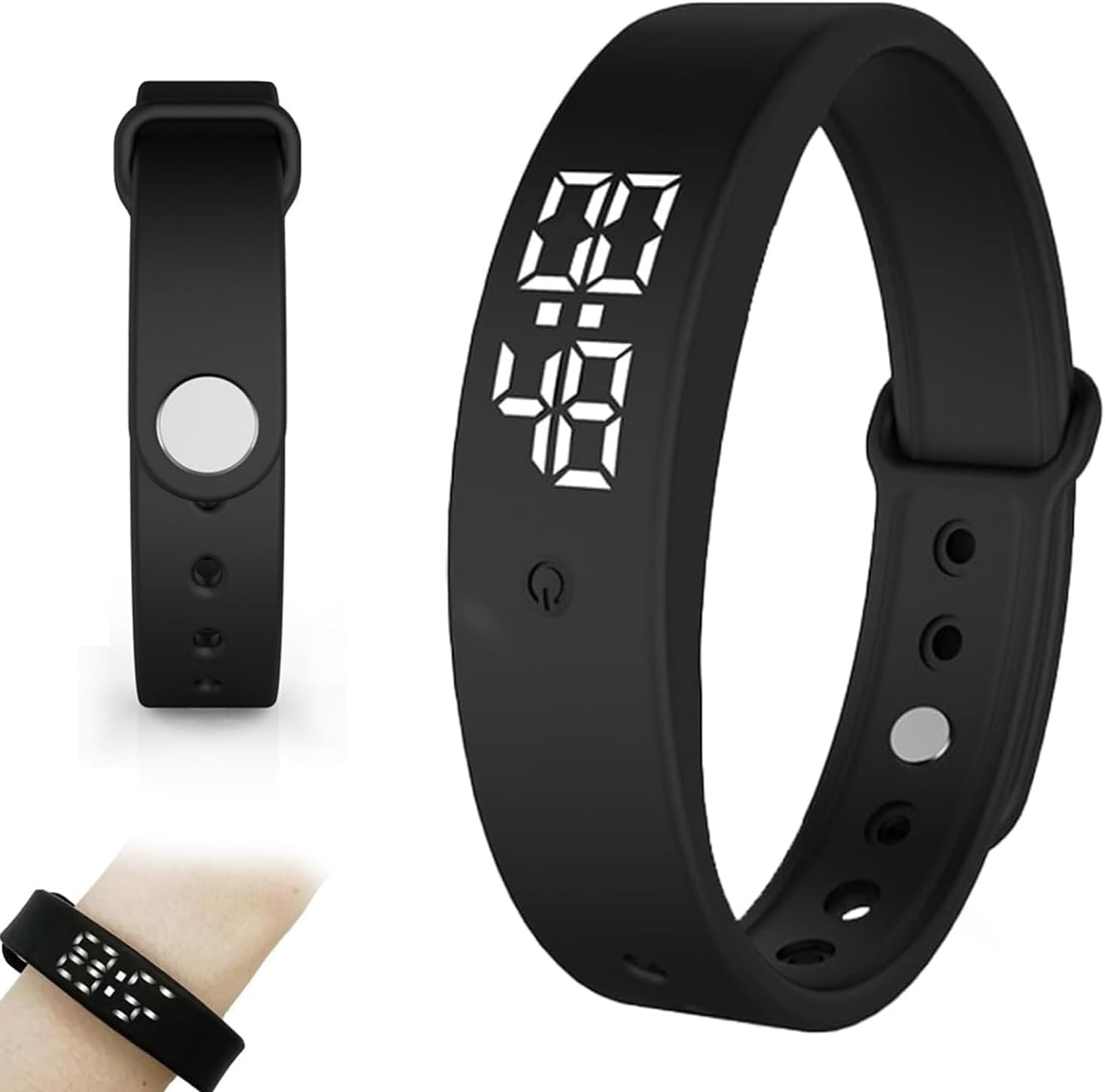 Vibrating Alarm Clock Watch for Heavy Sleepers, Silent Wake Up Bracelet & Smart Wristband, Wearable Vibration Wrist Alarm, Non-Audible Sleep Wristband for Men & Women