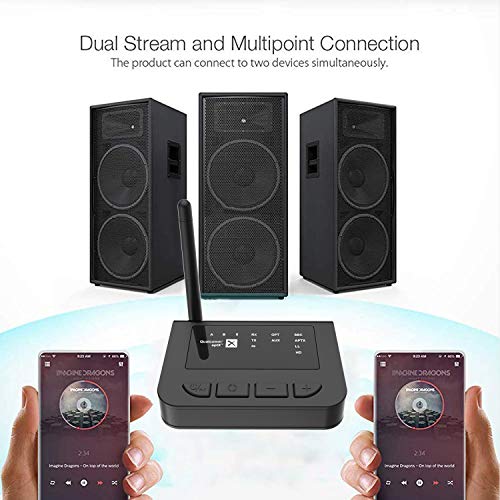 Bluetooth Transmitter Receiver aptX Low Latency, 3 in 1 Wireless 3.5mm Long Range 5.0 Bluetooth Adapter Transmitter for TV Home Stereo PC Headphone - Thumbnail 6