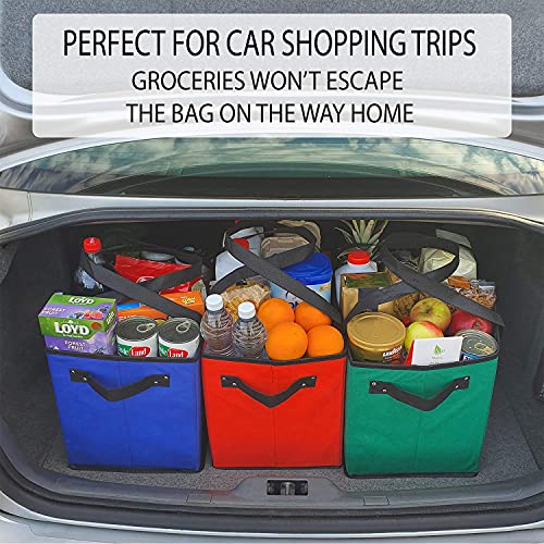 CLEVERFECT Reusable Grocery Box Bags. Large, Durable Heavy Duty Premium