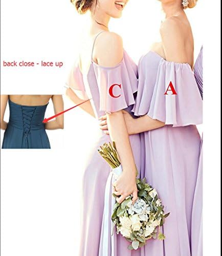 Yilisclothing Women's Ruffles Chiffon A Line Bridesmaid Dress Simple Long Prom Evening Gowns