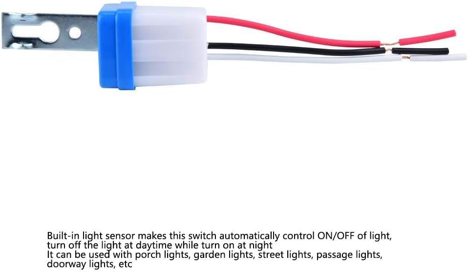 Luz de Calle Ajustable Fotocélula Photoswitch Sensor Inteligente Interruptor de Control de Luz Automático Automático Encendido / Apagado Interruptor Automático Sensor Ca 12v / 24v / 110v 10a(220V)