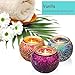 WALTSOM Scented Candles Set, Handmade Mosaic Design 3 x 5.0Oz Natural Soy Wax Candles, Vanilla Travel Candle for Halloween, Christmas Candles Gift, Home Decoration 3 Pack