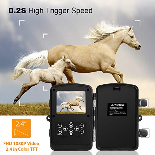 image for SEREE Trail Camera 16MP 1080P Waterproof Wildlife Scouting Camera Hunt