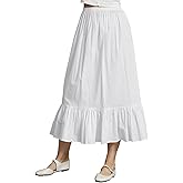 BEAUZSUZSANA Women 100% Cotton Half Slip Dress for Under Dresses Long Underskirt Non Cling