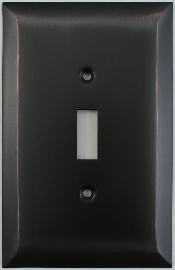 Jumbo Stamped Oil Rubbed Bronze One Gang Toggle Switch Wall Plate