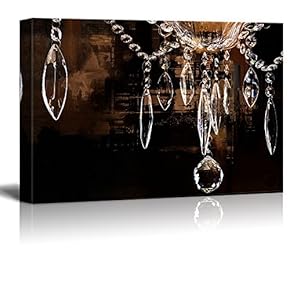 Crystal Clear Chandelier on Grunge Background