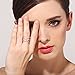 SHINCO Double Cross CZ Paved 18k Rose Gold Plated Trendy Party Rings Wide Band for Women Girls, Size 8