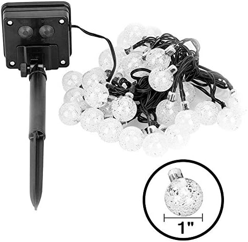 MSPowerstrange 30 LED Bubble Ball Warm White Solar Fairy String Lights Party Garden Decor Tree Furniture &amp; Decor