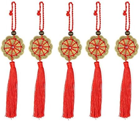 Topxome 5pcs Chinese Copper Coins Lucky Feng Shui Coin Good Fortune Wealth Success Home Car Decoration Lucky Charm