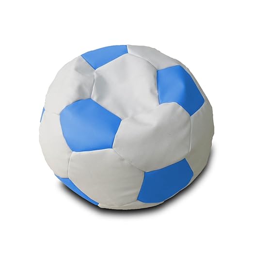 Pufmania - Puff Pelota S Blanco-Azul: Amazon.es: Hogar