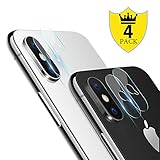 iPhone X Camera Lens Protector - [4 PACK] ICHECKEY Super Clear Ultra HD Back Camera Lens Tempered Glass Screen Cover Film for Apple iPhone X / iPhone 10, 5.8 Inch