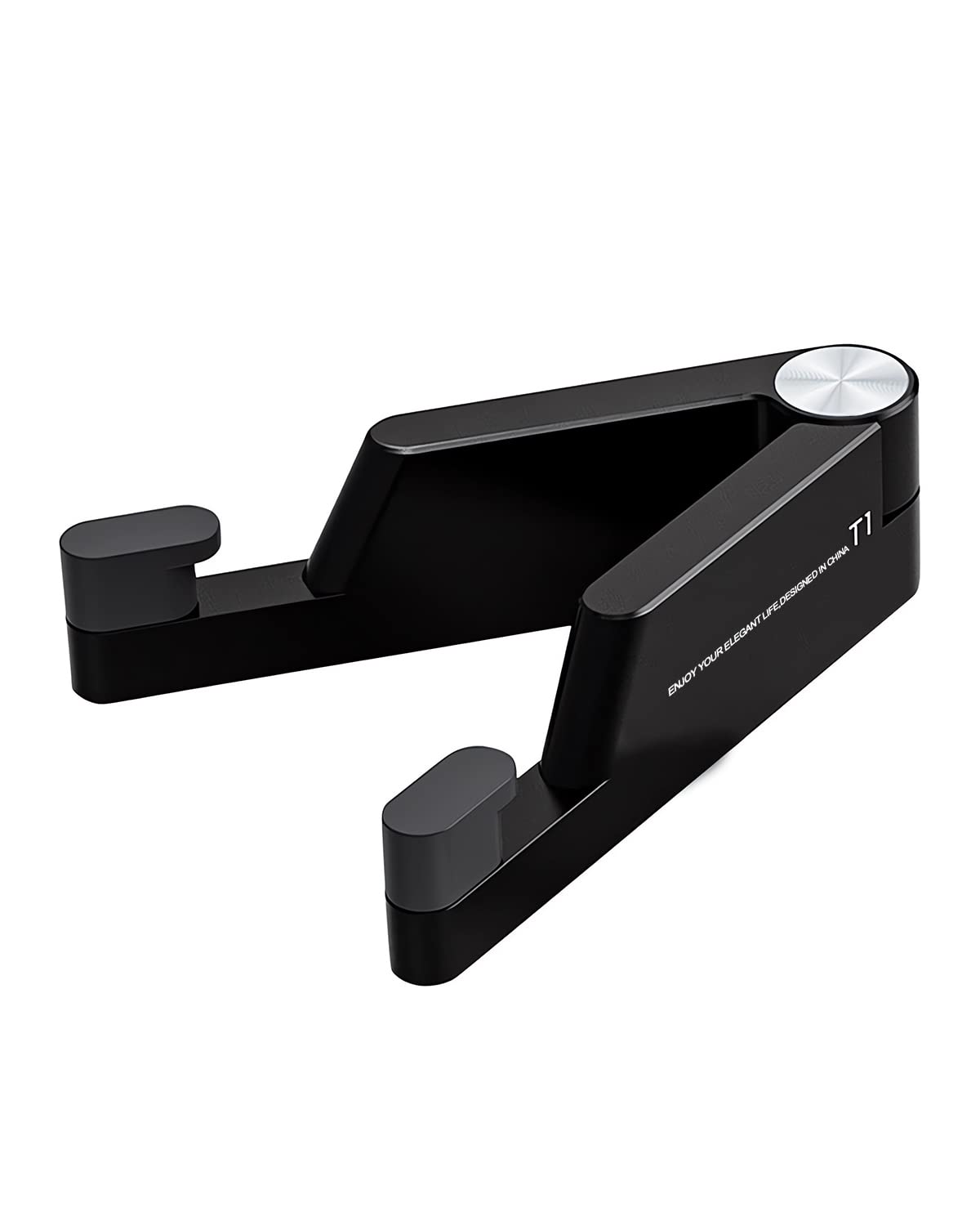 MONEER Cell Phone Stand, Phone Stand for Desk, Foldable & Portable iPhone Stand, Cell Phone Holder Desk Compatible with All Mobile Phone, iPhone, iPad mini, Tablet 4-10.5" (Black)