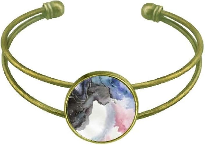 Ink Watercolor Abstract Shading Bracelet Bangle Retro Open