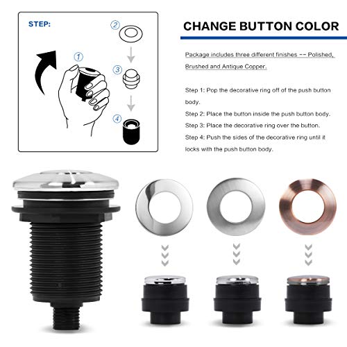 Garbage Disposal Air Switch Kit, Sink Top Waste Disposer Switch with Three in One Air Button