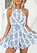 Sunm Boutique Floral Romper Strap Backless Romper Jumpsuit Short Beach Rompers Playsuit Print Jumpsuit(S)