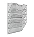 EasyPAG 5 Pocket Mesh Hanging Wall File Organizer, Easily File Managment and Classification, Space Saving Wall Mount Filing Holder for Office Home Classroom, Silver