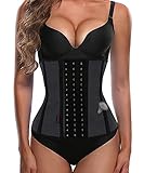 FIRM ABS Women's Waist Trainer Cincher Tummy Slimmer Breathable Shapewear Girdle LongTorso,Black1,Small