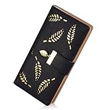 Women's Long Leather Card Holder Purse Zipper Buckle Elegant Clutch Wallet