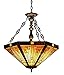 Chloe Lighting CH33359MR22-UH3 Innes Tiffany-Style Mission 3-Light Inverted Ceiling Pendant with Fixture with Shade, 24.3 x 21.7 x 21.7