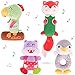TUMAMA Newborn Baby Toys, Soft Cute Plush Stuffed Animal Rattles for 0, 3, 6, 9, 12 Months Newborn and Infant Development Hand Grip 4 PCS,Easter Gifts