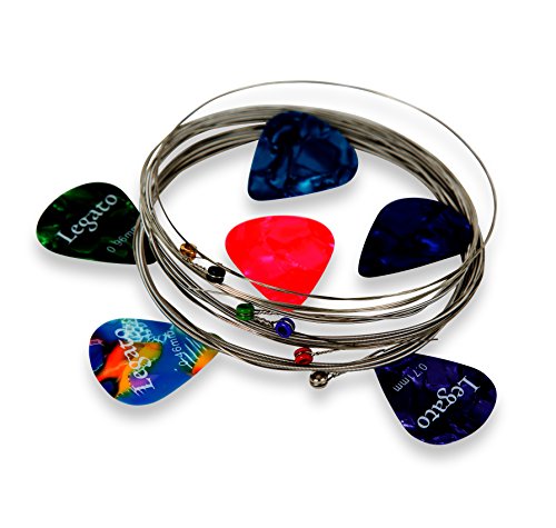 Legato Electric Guitar Strings Professional - (2 Sets) Nickel Alloy w/ 6 Guitar Picks (Normal Light 10-46) Coated