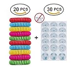 Mosquito Repellent Bracelets Patches Combo,20 Count Repellent Bracelets + 30 Count Repellent Stickers | Natural Lemon Eucalyptus Essential Oil | DEET Free | For Kids Adults Indoor Outdoor by Soniangia