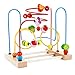 Classic Circle Bead Maze Activity Center for Toddlers Wooden Educational Development Toys for Kids, Shape and Color Sorter, Roller Coaster