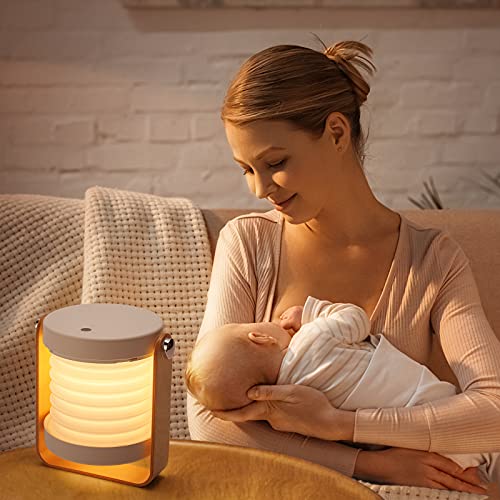 Tischlampe LED USB wiederaufladbar, Sintage Touch Dimmbar, drei Lichtmodi, 360° Beleuchtung Tragbar Faltlaternenlicht , Geeignet für Campinglampe Schlafzimmer Wohnzimmer Lesen